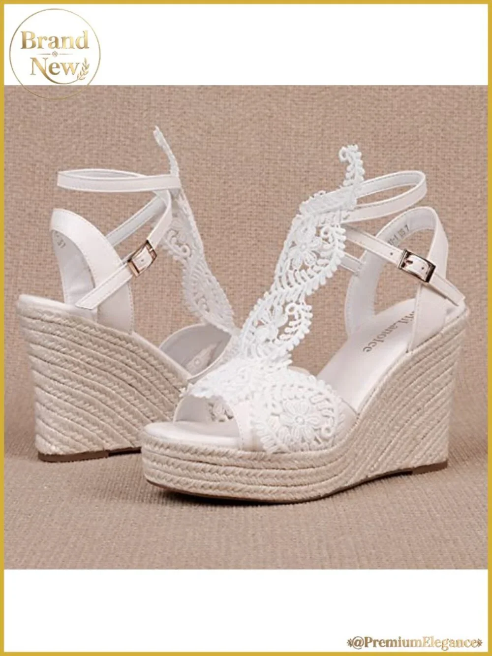 Women's Platform Sandals Wedge Open Toe Ankle Strap PU Leather Wedding Shoes